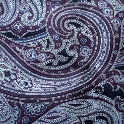 مملوكة مسبقًا منديل جيب بريوني حرير بنقوش بايزلي أزرق كحلي مربع