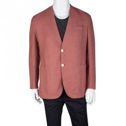 Brioni Red Textured Wool regular Fit Jardigan Jacket L