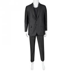 Brioni Grey Wool and Silk Blend Regular Fit Suit M