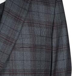 Pre Owned Brioni Grey Plaid Cashmere Regular Fit Blazer 2XL