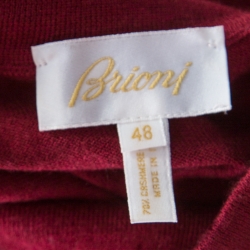 Pre Owned Brioni Burgundy Cashmere Silk High Neck Sweater M