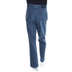 Brioni Indigo Washed Denim Marmolada Straight Jeans L