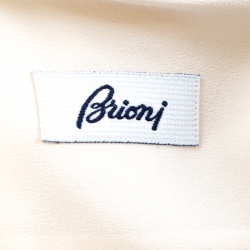 Brioni Cream Silk Button Front Shirt L