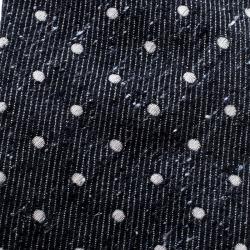 Brunello Cucinelli  Blue Textured Silk and Cashmere Polka Dotted Tie