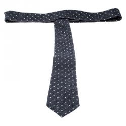 Brunello Cucinelli  Blue Textured Silk and Cashmere Polka Dotted Tie