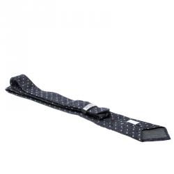 Brunello Cucinelli  Blue Textured Silk and Cashmere Polka Dotted Tie