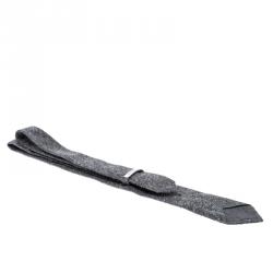 Pre Owned Brunello Cucinelli Grey Textured Silk Tweed Tie