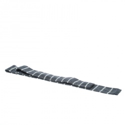 Pre Owned Brunello Cucinelli Grey Striped Cotton Knit Flat Bottom Skinny Tie