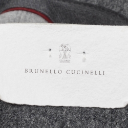 Brunello Cucinelli Grey Wool Baseball Cap L