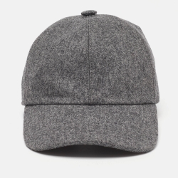 Brunello Cucinelli Grey Wool Baseball Cap L