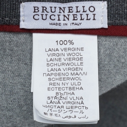 Brunello Cucinelli Grey Wool Baseball Cap L