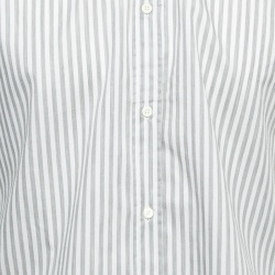 Pre Owned Brunello Cucinelli Grey Striped Cotton Slim Fit Shirt XL