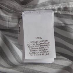 Pre Owned Brunello Cucinelli Grey Striped Cotton Slim Fit Shirt XL