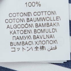 Pre Owned Brunello Cucinelli White/Blue Pinstripe Cotton Slim Fit Shirt XL   