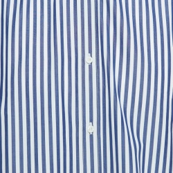 Pre Owned Brunello Cucinelli White/Blue Pinstripe Cotton Slim Fit Shirt XL   