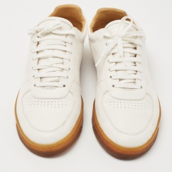 Pre Owned Brunello Cucinelli White Leather Low Top Sneakers Size 44