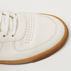 Pre Owned Brunello Cucinelli White Leather Low Top Sneakers Size 44