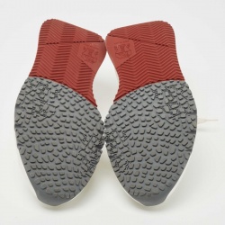 Pre Owned Brunello Cucinelli White Knit Fabric Lace Up Sneakers Size 44