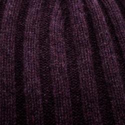 Brunello Cucinelli Purple Melange Cashmere Rib Knit Beanie