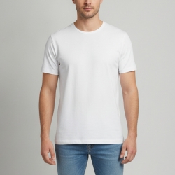 Pre Owned Brunello Cucinelli White Rib Knit Round Neck T-Shirt M