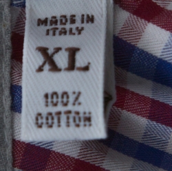 Pre Owned Brunello Cucinelli Blue & Red Check Basic-Fit Sport Shirt XL