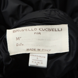 Pre Owned Brunello Cucinelli Brown Leather Bomber Jacket L