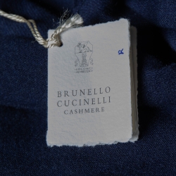 Brunello Cucinelli Navy Blue Cashmere Zip Front Jacket L