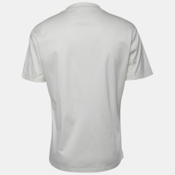 Brunello Cucinelli White Cotton Crew Neck Short Sleeve T-Shirt L