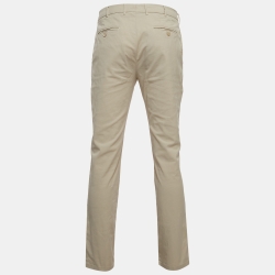Pre Owned Brunello Cucinelli Beige Cotton Straight Fit Pants L