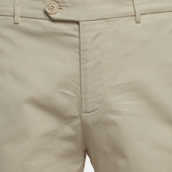 Pre Owned Brunello Cucinelli Beige Cotton Straight Fit Pants L