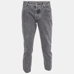 Pre Owned Brunello Cucinelli Grey Denim Traditional Fit Jeans XL Waist 36''