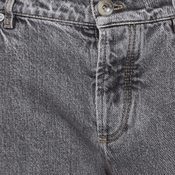 Pre Owned Brunello Cucinelli Grey Denim Traditional Fit Jeans XL Waist 36''
