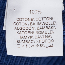 Pre Owned Brunello Cucinelli Blue Cotton Knit Polo Sweater L