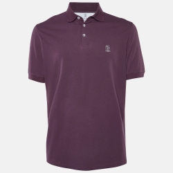 Purple Cotton Knit Polo T-Shirt