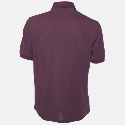 Pre Owned Brunello Cucinelli Purple Cotton Knit Polo T-Shirt L