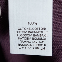 Pre Owned Brunello Cucinelli Purple Cotton Knit Polo T-Shirt L