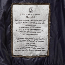 Brunello Cucinelli Brown Ribbed Trim Suede Buttoned Jacket M