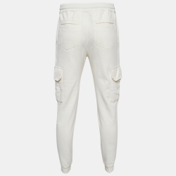 Pre Owned Brunello Cucinelli Ivory White Cotton Knit Joggers XS