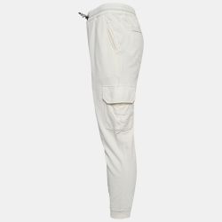 Pre Owned Brunello Cucinelli Ivory White Cotton Knit Joggers XS