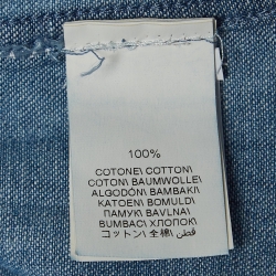 Pre Owned Brunello Cucinelli Blue Washed Denim Buttoned Up Shirt XL