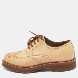 Light Brown Leather Up Oxfords