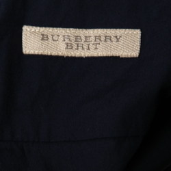 Pre Owned Burberry Brit Navy Blue Cotton Button Front Shirt L
