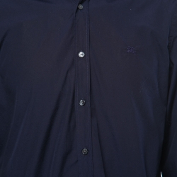 Pre Owned Burberry Brit Navy Blue Cotton Button Front Shirt L