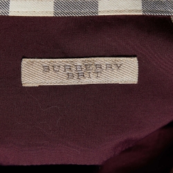 Pre Owned Burberry Brit Burgundy Cotton Long Sleeve Shirt M