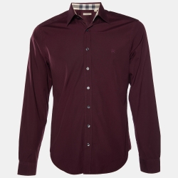 Burberry Brit Burgundy Cotton Long Sleeve Shirt M Burberry Brit | TLC