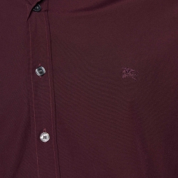 Pre Owned Burberry Brit Burgundy Cotton Long Sleeve Shirt M