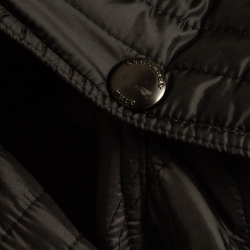 Pre Owned Burberry Black Synthetic Quilted Detachable Hood Jacket S
