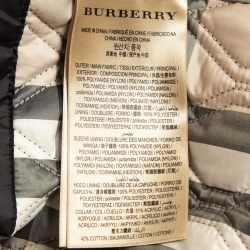 Pre Owned Burberry Black Synthetic Quilted Detachable Hood Jacket S