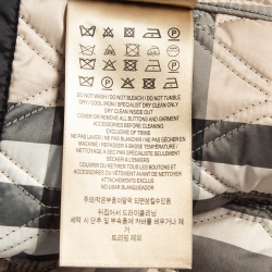 Pre Owned Burberry Black Synthetic Quilted Detachable Hood Jacket S