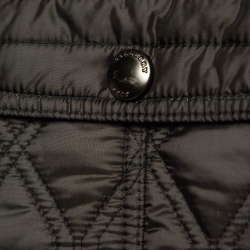 Pre Owned Burberry Black Synthetic Quilted Detachable Hood Jacket S